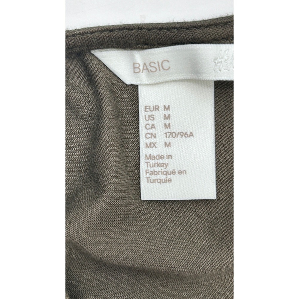 HM Basic Women Medium Dark Olive Brown Sleeveless Scoop Neck Jersey Maxi Dress - Picture 6 of 6
